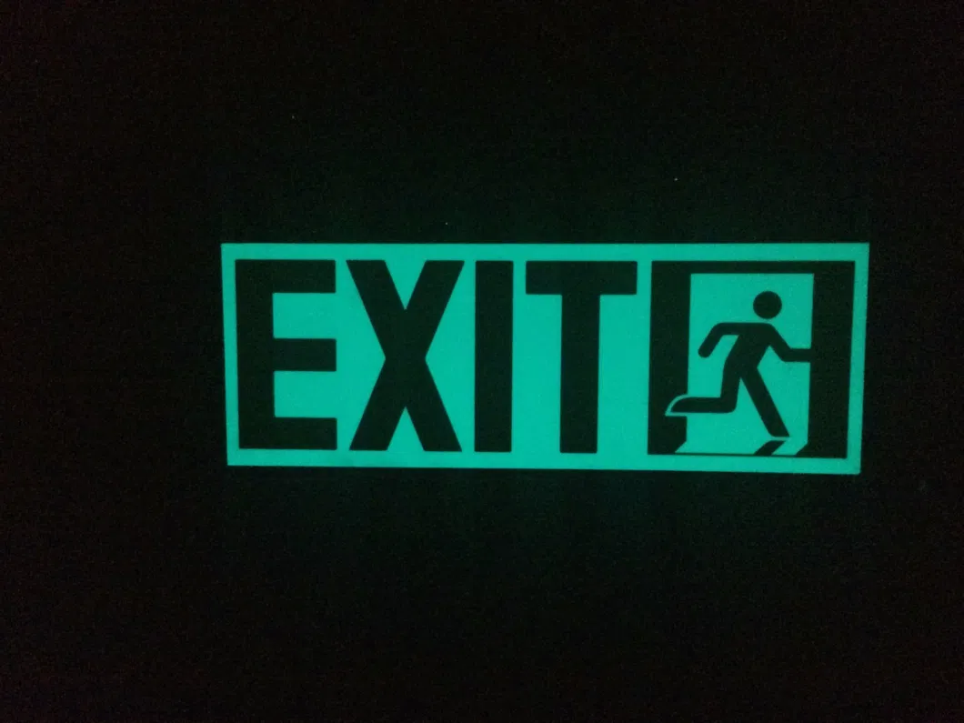 8-10 Hours Luminous Glow in Dark Photoluminescent Signs for Passage Safety