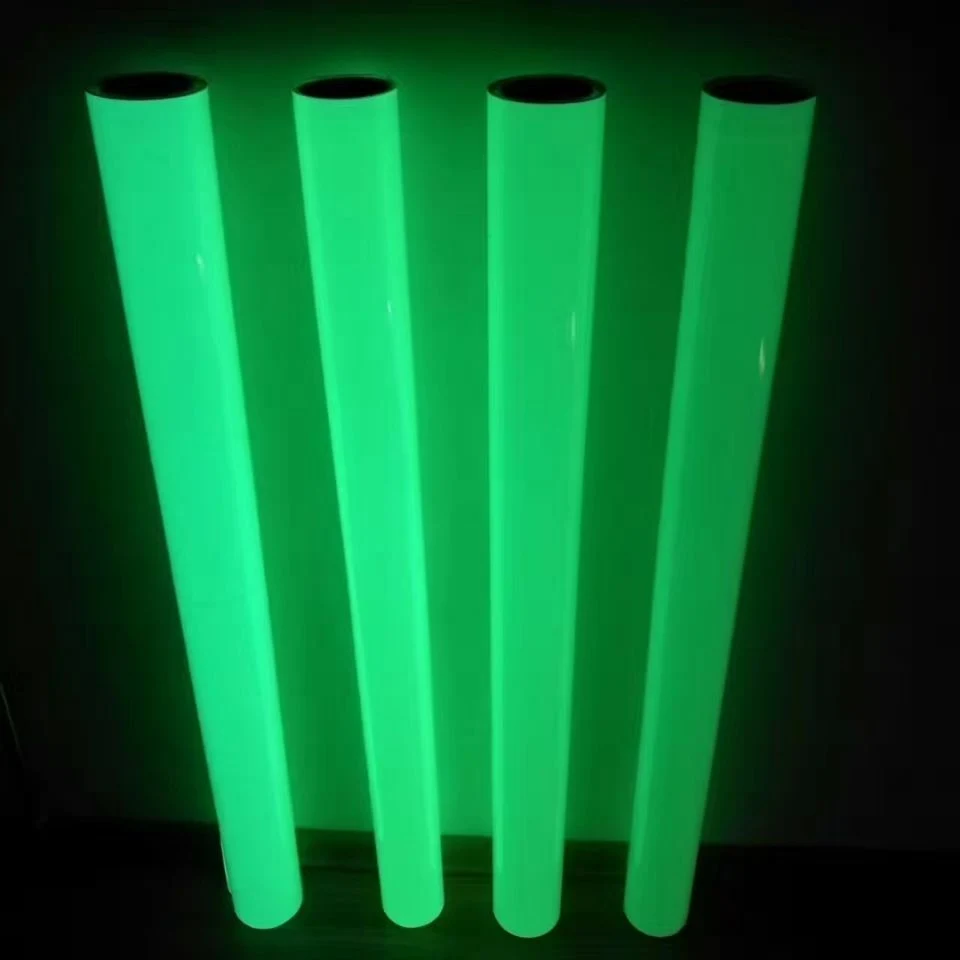 PVC Pet Material 2-4 Hours Self Adhesive Glow in Dark Vinyl Reflective Tape Sticker Photoluminescent Vinyl Film