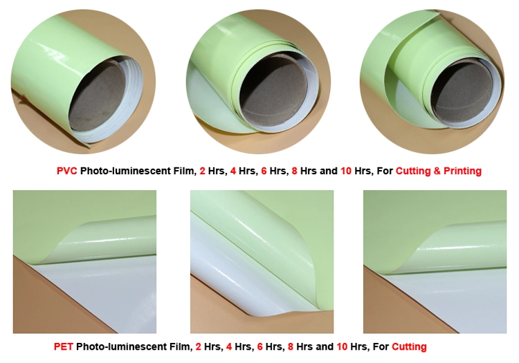 8hours PVC Photoluminescent Film for UV and Solvent Printing