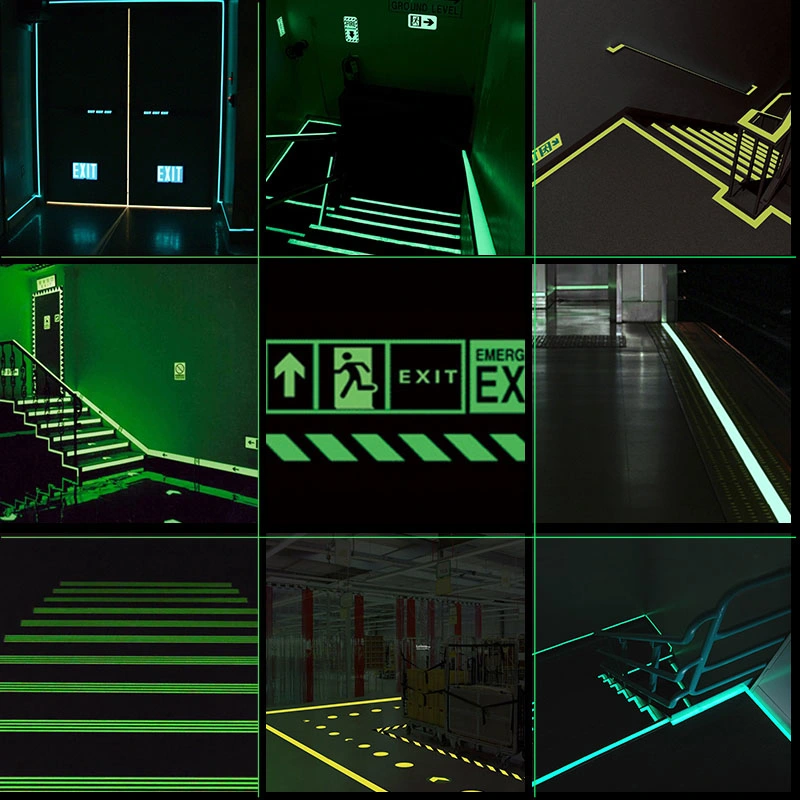 Glow in The Dark Safety Sign Road Exit Sign Photo Luminescent Film Luminous Sheeting