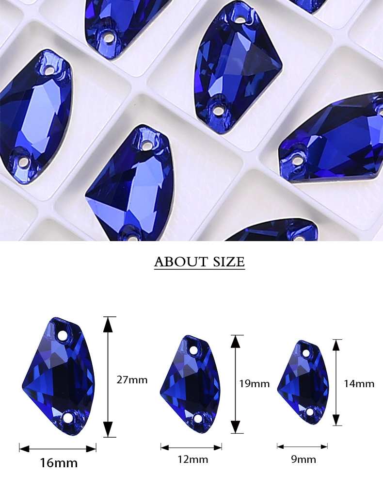 K5 Glass Sew on Rhinestone Ab Color Flatback Crystal Galactic Sewing Stone Size 9*14 12*19 Fabric Accesories for Wedding Dress