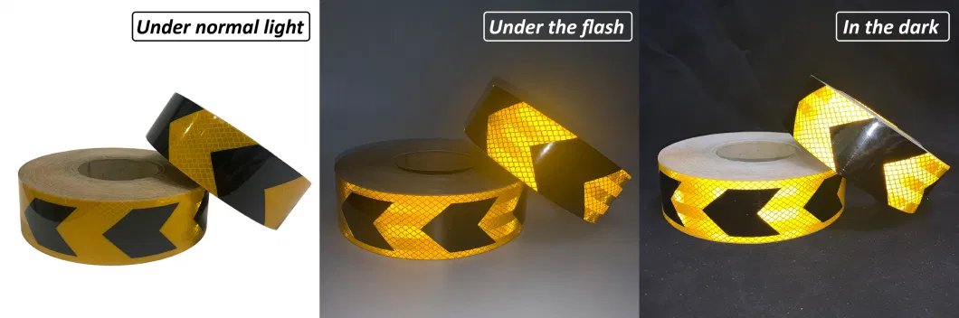 Pet Micro-Prismatic Reflective Tape, Arrow Printing for Marking Sign, Photoluminescent