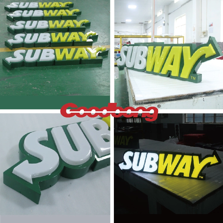 Front Lit Acrylic Advertising Electronic Signs Illuminated Wall 3D LED Channel Halo Lettering Sign